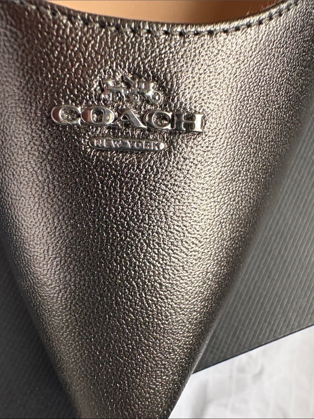 Coach Pewter Metallic Pointed-Toe Pumps - Picture 3 of 8